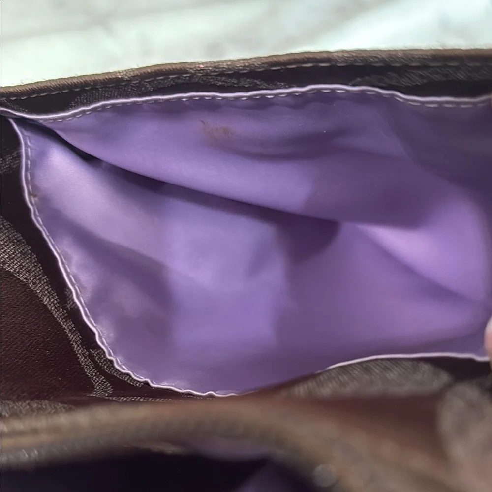 Coach Brown Crossbody Bag with Signature Monogram and Leather Trim - Picture 5 of 9